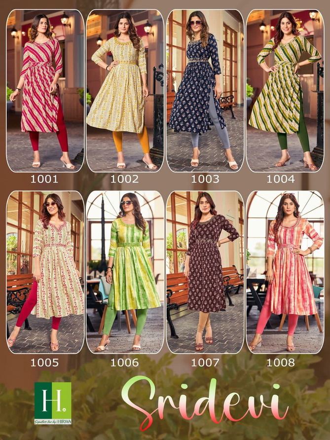 Sridevi By Hirwa 1001-1008 Party Wear Kurtis Catalog